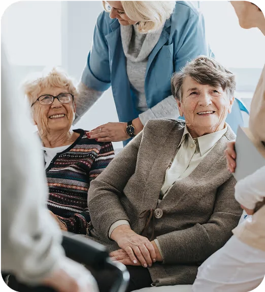 Older adults enjoying conversation and companionship
