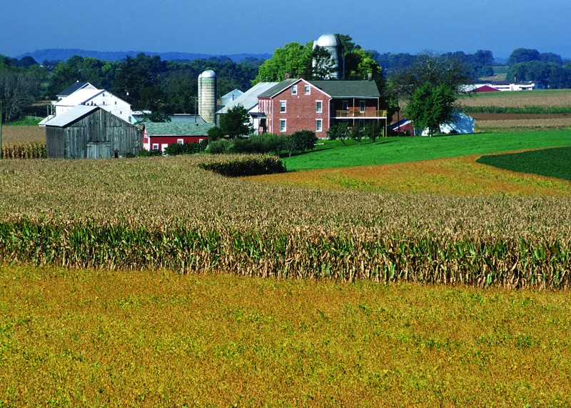 Preserved farmland in Lancaster County, Pennsylvania