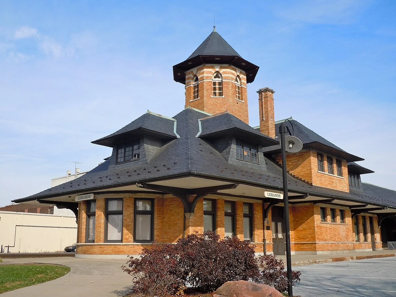 Historic Reading Railroad Station on North 8th Street in Lebanon, Pennsylvania.